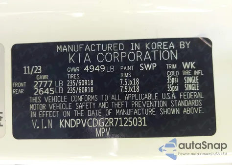 2024 Kia Sportage Hybrid Ex из США, поврежденный, VIN KNDPVCDG2R7125031